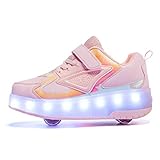 Junge Mädchen Schuhe Kinderschuhe mit Rollen LED Leuchtend Schuhe Outdoor Sportschuhe Blinkschuhe Skateboardschuhe Sneaker Geburtstage, Feiertage