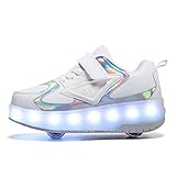 Junge Mädchen Schuhe Kinderschuhe mit Rollen LED Leuchtend Schuhe Outdoor Sportschuhe Blinkschuhe Skateboardschuhe Sneaker Geburtstage, Feiertage