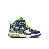 Geox J INEK Boy C Sneaker, Navy/Lime, 28 EU