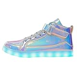 Sportschuhe mit LED, für Damen/Herren, Sneaker, modisch, leuchtend, Sport, Unisex, LED, High Top, für Damen und Herren, Sportschuhe, Blinklicht, Nachtclub, günstig, hell, 41 EU