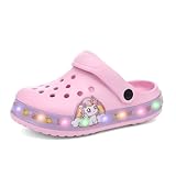 Kinder LED Clogs Jungen Hausschuhe Süße Mädchen Gartenschuhe Atmungsaktiv leichte Sandalen Badeschuhe rutschfeste EU 24-35