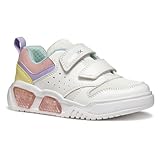 Geox J ILLUMINUS Girl A Sneaker, White/Multicolor, 28 EU