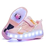 Junge Mädchen Schuhe Kinderschuhe mit Rollen LED Leuchtend Schuhe Outdoor Sportschuhe Blinkschuhe Skateboardschuhe Sneaker Geburtstage, Feiertage