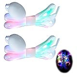 Wonvify 1 Paar Blinkende Leucht Schnürsenkel LED 120cm, 3 Modi 7 Coulor Blinkenderfür, Regenbogen Leuchtende Glitzer Shoelaces für Beleuchtung, Party, Tanzen, Radfahren, Wandern, Rollerblade
