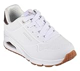 Skechers Mädchen UNO Gen1 Shimmer Away Sneakers,Sports Shoes, White Synthetic Trim, 31 EU