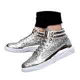 Herren Sneakers High-Top Sneaker Mode Turnschuhe Outdoor Leichtgewichts Männer Fitnessschuhe Walking Schuhe Skateboardschuhe rutschfest Atmungsaktiv Glitzer Leichtgewichts Trendy Casual Turnschuhe