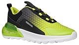 Geox Jungen J Activart Illuminus Sneaker, Black Lime, 30 EU
