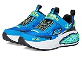 Skechers Mega-Craft 4k Sneaker für Jungen, Blaues Synthetik-Textil Limettenschwarzer Rand, 13 UK Child