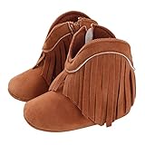 LOIJMK Winter Baby Stiefel und Mädchen Stiefeletten flacher rutschfest bequem einfarbig seitlicher Reißverschluss Quaste Leuchtschuhe Erwachsene (Brown, 19 Infant)