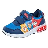 Paw Patrol Jungen leuchtende Sport-Turnschuhe mit Lichtern für Kinder, Chase Marshall, blinkende Schuhe, Gelb, Blau, Rot, 27 EU
