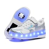 Junge Mädchen Schuhe Kinderschuhe mit Rollen LED Leuchtend Schuhe Outdoor Sportschuhe Blinkschuhe Skateboardschuhe Sneaker Geschenk zum Geburtstag, Party, Weihnachten