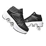 Schuhe mit Rollen, LED Leuchtend Roller Skates, Verstecktes Rollen, Verstellbare Rollschuhe für Laufsportschuhe Zum Spielen für Männer Frauen
