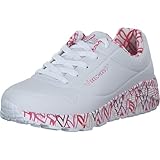 Skechers Mädchen Uno Lite Lovely Luv Sneaker, White Synthetic Red Pink Trim, 37 EU