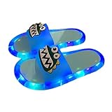 Leuchtende Hausschuhe Erwachsene, Led Schuhe Damen： rutschfeste Hausschuhe House Shoes Cartoon Badeschuhe Platform Slippers Leucht Sandalen Niedliche Slides Drinnen Blau 37