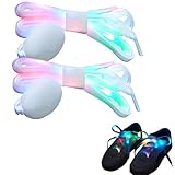 Meleager 1 Paar LED Schnürsenkel, Leuchtende Bunte 120cm, Glitzer Shoelaces für Party, Tanzen, Radfahren, Wandern