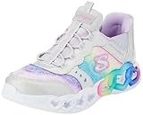 Skechers Girls Sneaker, Silberne Synthetik-Besatz, 35 EU