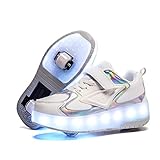 Junge Mädchen Schuhe Kinderschuhe mit Rollen LED Leuchtend Schuhe Outdoor Sportschuhe Blinkschuhe Skateboardschuhe Sneaker Geburtstage, Feiertage