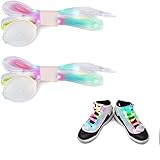 1 Paar Leucht Schnürsenkel Probuk Leuchtende Schnürsenkel Glitzer LED 120cm, Neon Bunte Regenbogen Schnürsenkel, Shoelaces, Party Gefälligkeiten Passend für Sportschuhe, Freizeitschuhe, Laufschuhe etc