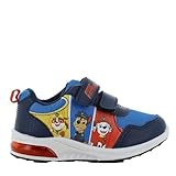 PAW PATROL Kinderschuhe mit Licht von 2 bis 6 Jahre, LED Leuchtschuhe Jungen und Mädchen 26 EU mit Chase und Marshall Motiv, Turnschuhe mit Klettverschluss, Sneaker ideal fur Freizeit, Elektrisch Blau