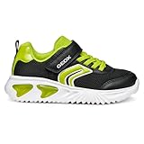 Geox Junior J Assister Boy Sneakers Black, Lime 34 EU