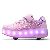 Rolltongoz Junge Mädchen Schuhe Kinderschuhe mit Rollen LED Leuchtend Schuhe Outdoor Sportschuhe Blinkschuhe Skateboardschuhe Sneaker Geschenk zum Geburtstag, Party, Weihnachten