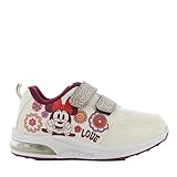 Disney Minnie Mouse Kinderschuhe von 2 bis 8 Jahre, LED Leuchtschuhe Mädchen mit Minnie Maus Motiv 32 EU, Turnschuhe mit Licht und Klettverschluss, Blink Sneaker ideal fur Schule und Freizeit, Rosa