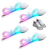 TNSLAND 2 Paar LED Schnürsenkel 120CM, Leuchtende Schnürsenkel mit Farbwechsel und 3 Modi Bunte Schuhbänder für Party Running Festival Nachtlauf Sportschuhe Leuchtschuhe
