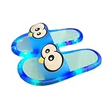 Leuchtende Hausschuhe Erwachsene, Led Schuhe Damen： rutschfeste Hausschuhe Platform Sandalen Cartoon Slippers House Shoes Leucht Badeschuhe Drinnen Niedliche Slides Blau 41