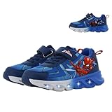 Leomil Spiderman Blinkschuhe Jungen Spiderman Schuhe Kinder 30, Ideal for Schule und Freizeit, Blau