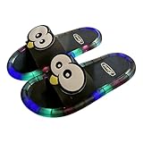 LED Leuchthausschuhe | Leuchtende Sandalen für Erwachsene | rutschfeste Leuchtend Hausschuhe Herren Damen Cartoon Augen | Niedliche Leuchtende Schuhe 7 Farben aus Memory Schaumn für Drinnen Draußen