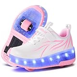 flintronic 1 Paar Rollschuhe, Kinder Rollschuhe, LED Rollschuhe, Verstellbar Rollschuhe Damen, 4 Größen verstellbar, für Mädchen, und Anfänger, EU31