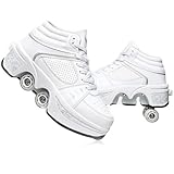 Schuhe mit Rollen, LED Leuchtend Roller Skates, Verstecktes Rollen, Verstellbare Rollschuhe für Laufsportschuhe Zum Spielen für Männer Frauen