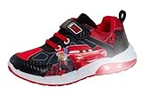 Disney Cars Leuchtende Turnschuhe Jungen Lightning McQueen Blinkende Skate Sportschuhe LED Sneakers, rot, 27 EU