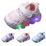 FGUUTYM Prinzessin Schuhe Mädchen, Kinder Led Sneakers Leuchtschuhe Frühling und Herbst atmungsaktive rutschfeste Turnschuhe 1-6 Jahre Flashing Light Casual Sports Schnürschuhe Kinderschuhe
