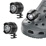 BakeWhiz Scheinwerfer für Croc 2PCS Clogs Lichter Headlights Ipx5 Wasserdichte Schuhscheinwerfer Schuh mit 3 Lichtmodi Ladeleuchte Typ C Schuhdekoration Ideal für Joggen Camping Lesen Laufen Schwarz