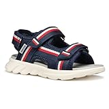 Geox J AIRADYUM BO Sandal, Navy/Red, 32 EU