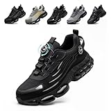 Arbeitsschuhe Herren Damen Sicherheitsschuhe Stahlkappenschuhe Sportlich Atmungsaktiv rutschfeste Safety Shoes Black 43 EU