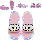 Womens LED Light up Slipper,Indoor House Light-Up Slipper with Cartoon Eye,Open Toe Non Slip Outdoor Platform Shoes (Pink, Erwachsene, Damen, 40, Numerisch (von/bis), EU Schuhgrößensystem, 41, M)