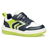 Geox J BUZZERLIGHT Boy B Sneaker, Navy/Lime, 26 EU