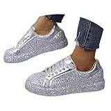 TBloevwlh Glitzer Sneaker Damen Silber Pailletten Halbhoch Damenboots Party Factory Schuhe Für Und Herren Designer Turnschuhe Karneval Plateau Funkelnde Bling Shiny Dressy Bedazzled Hochzeits Walking