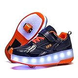 Junge Mädchen Schuhe Kinderschuhe mit Rollen LED Leuchtend Schuhe Outdoor Sportschuhe Blinkschuhe Skateboardschuhe Sneaker Geburtstage, Feiertage