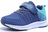 Mitudidi Unisex-Kinder Turnschuhe Jungen Sportschuhe Leicht Atmungsaktiv Laufschuhe Outdoor Fitnessschuhe Sneaker Hallenschuhe für Blau 31EU