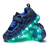 YUNICUS Kinder Jungen Mädchen LED Schuhe Leuchten Trainer Kinder USB Aufladen Blinkend Low Top Sneakers Geburtstag Halloween Weihnachtstag