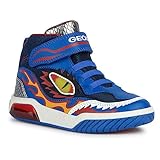 Geox J INEK Boy Sneaker, ROYAL/RED, 30 EU