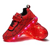 YUNICUS Kinder Jungen Mädchen LED Schuhe Leuchten Trainer Kinder USB Aufladen Blinkend Low Top Sneakers Geburtstag Halloween Weihnachtstag