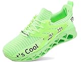 QDCFY Laufschuhe Herren Turnschuhe Straßenlaufschuhe Walkingschuhe Sneaker Fitness Schuhe Air Sportschuhe Grün 40EU