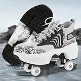 Schuhe mit Rollen für Jungen,Rollschuhe Damen Roller Shoes,LED Schuhe Herren Turnschuhe mit Rollen,Roller Schuhe für mädchen,Roller Sneaker Geburtstagsgeschenk (E, 38)
