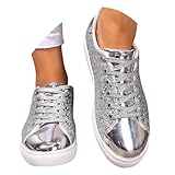 TBloevwlh Glitzer Sneaker Damen Silber Pailletten Halbhoch Damenboots Party Factory Schuhe Für Und Herren Designer Turnschuhe Karneval Plateau Funkelnde Bling Shiny Dressy Bedazzled Hochzeits Walking