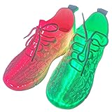 Lichtdurchlässige LED-Schuhe für Damen, Herren, Erwachsene, leuchtende Turnschuhe für Festivals, Weihnachten, Party, Tanzen, USB-Aufladung, blinkende leuchtende Turnschuhe, weiß, 38 2/3 EU