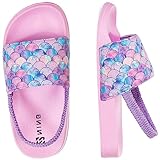 Torotto Unisex-Kinder Badeschlappen Sommer Flache Hausschuhe Badesandalen rutschfest Schlappen Badeschuhe(31 EU Fischschuppe Rosa)